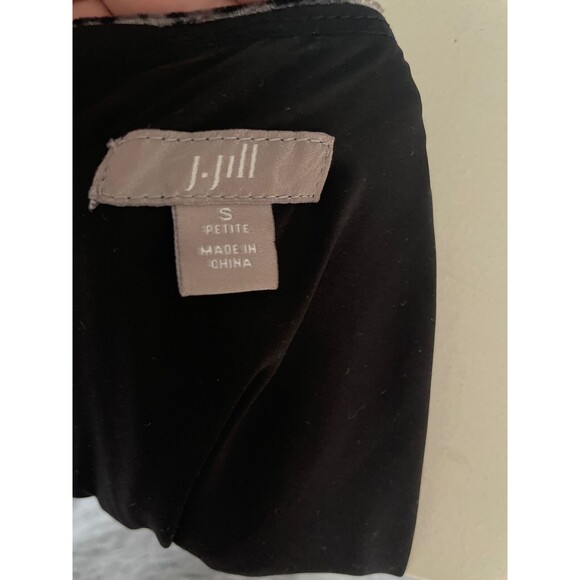 J Jill Womens Shift Dress Size Small Petite Burnout Velvet Lined Black Keyhole - Picture 7 of 11